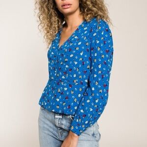 Ba&sh flowy floral vneck blouse
